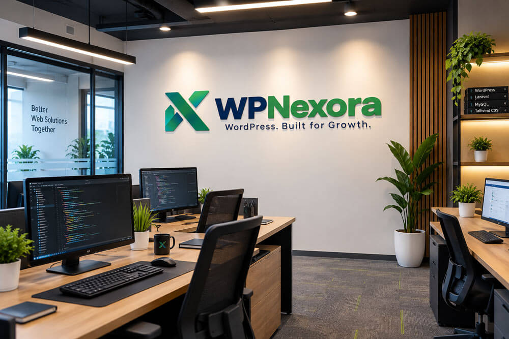 WP Nexora web development team and workspace