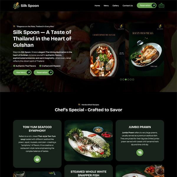 Silkspoon restaurant website project