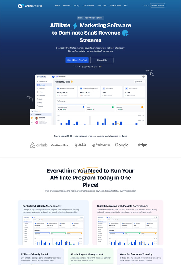 Growaffiliate project showcase